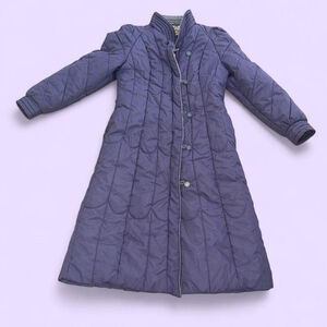 Vintage 80's Purple quilted puffer Parka coat with button-up front and pockets